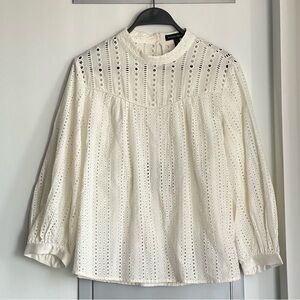 BANANA REPUBLIC Cream Eyelet Blouse